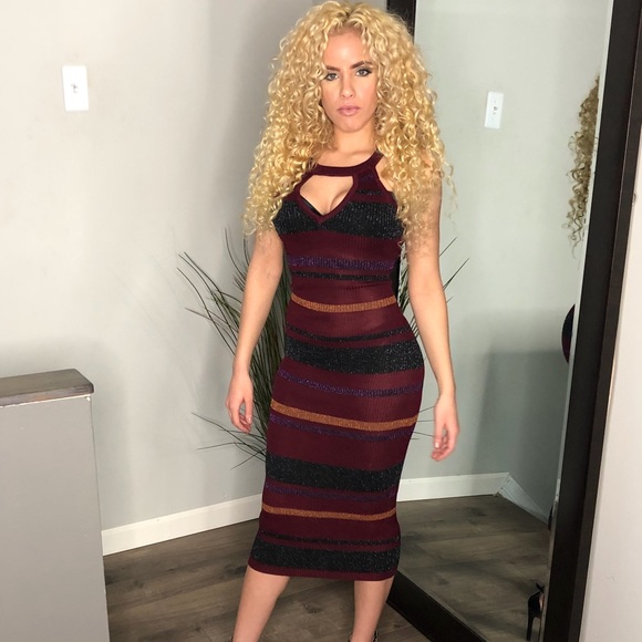 Striped midi dress - Picture 2 of 5